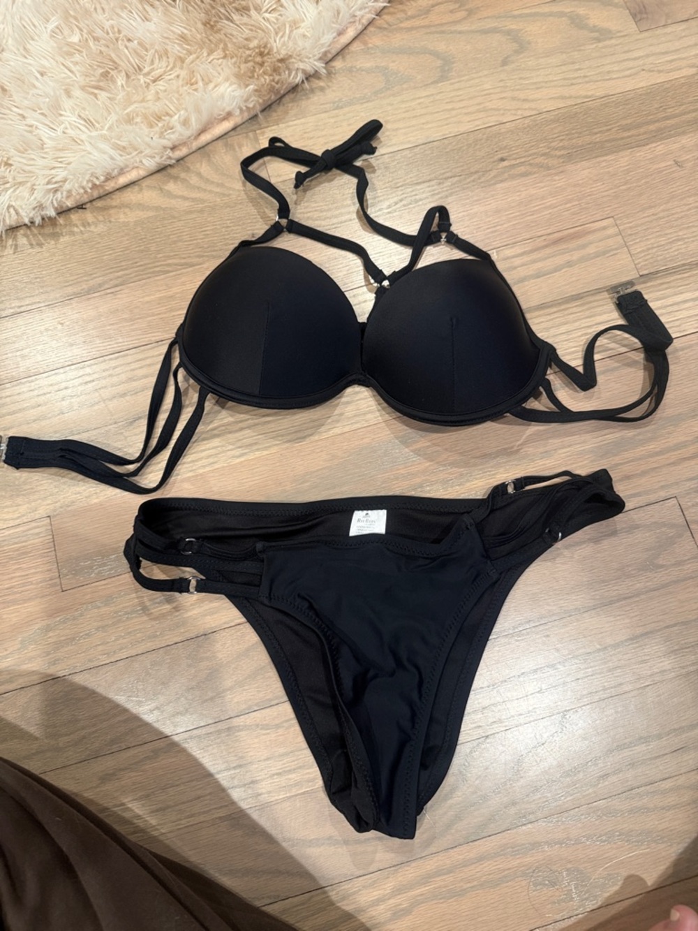 Black Women’s Strappy Bikini Set - Classic Swim